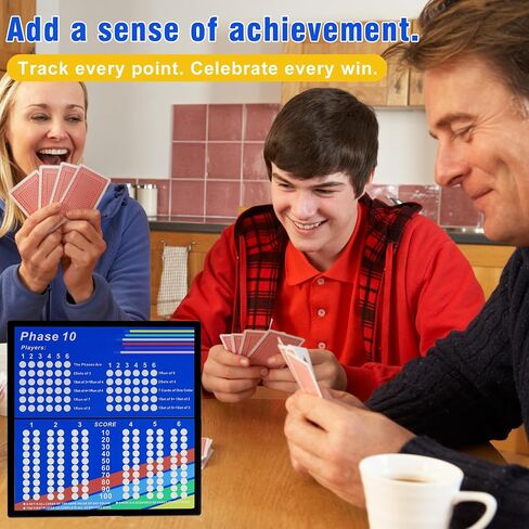 Phase 10 Score Board，Magnetic and Foldable Design for Phase 10 Card Game in Kuwait