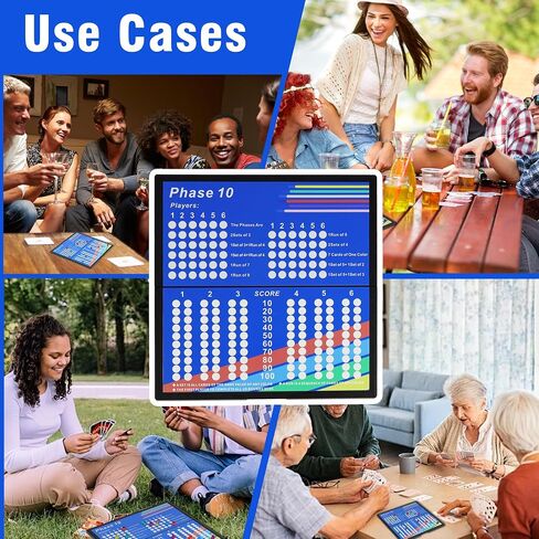 Phase 10 Score Board，Magnetic and Foldable Design for Phase 10 Card Game in Kuwait
