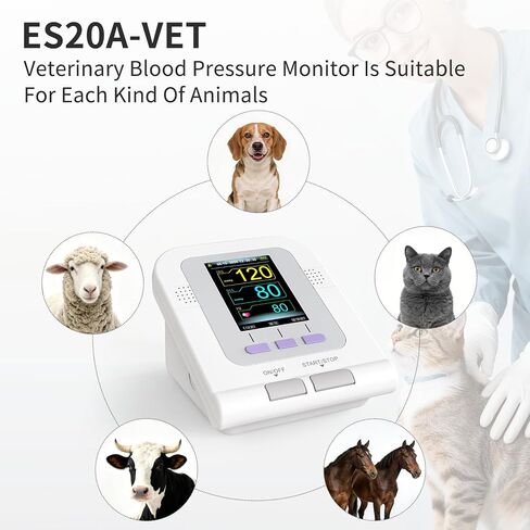 Veterinary Blood Pressure Monitor for Small Animals,Home Use Pet Hypertension Monitor,3 Cuffs Included,100 Groups Memory for Cat Dog Pet Use in Kuwait