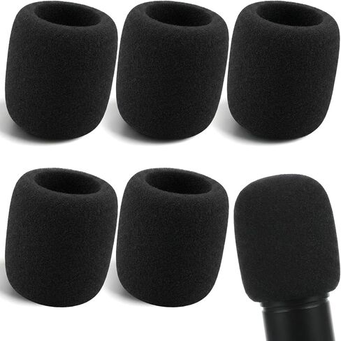 5 Pcs Mic Foam Cover, Microphone Windscreen Pop Black Filter Covers Accessories for Most Standard Handheld in Kuwait