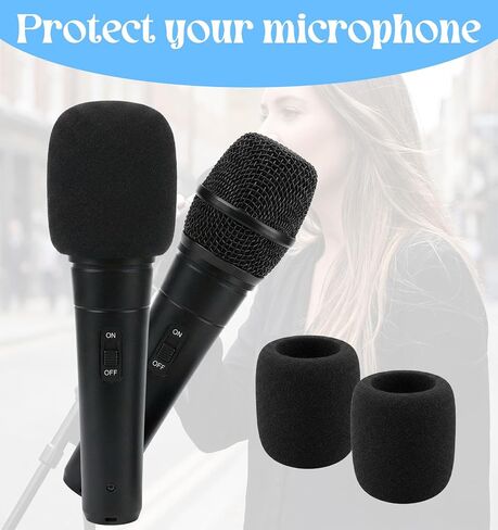 5 Pcs Mic Foam Cover, Microphone Windscreen Pop Black Filter Covers Accessories for Most Standard Handheld in Kuwait