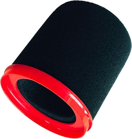 Black Pop Filter Compatible with Shure MV7 MV7X Mic Windscreen Replacement with High Dense Foam and Red Retainer Ring Accent for Gaming Streamer Setup in Saudi Arabia