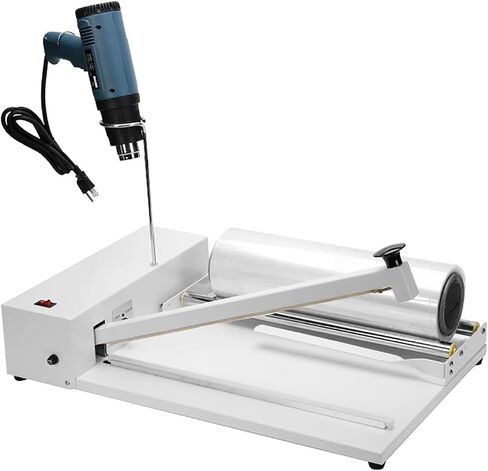 Shrink Wrapping Machine,Shrink Wrap Sealer Laminating Machine W/1800W Heat Gun,9 Levels Temperature Adjustment,Suitable for PVC Film,POF Film,Etc. (Sealing Length45cm) in Kuwait