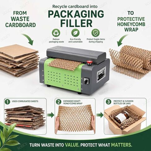 Wasted Cardboard Slitting Mesh Strip Cutters, Waste Carton Box Cutting Corrugated Pad Expanding Cutting Machine, 325 Mm Honeycomb Packing Paper Maker for Eco Cushion Wrap and Express Packaging in Kuwait