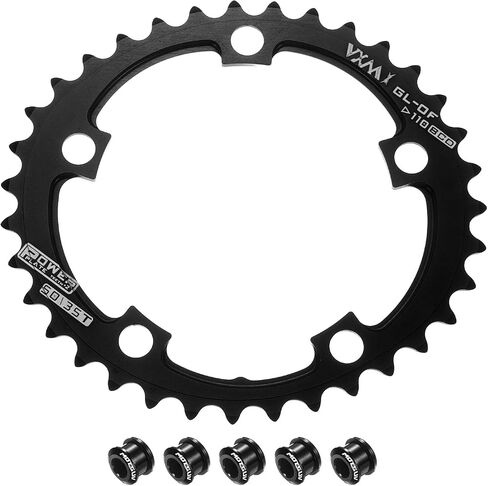 HARFINGTON 110BCD Bike Chainring 35T 9/10/11/12 Speed 152mm Diameter Round Aluminum Narrow Wide Tooth Bike Chainwheel with Screws for MTB Road Bike, Black in Saudi Arabia