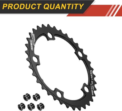 HARFINGTON 110BCD Bike Chainring 35T 9/10/11/12 Speed 152mm Diameter Round Aluminum Narrow Wide Tooth Bike Chainwheel with Screws for MTB Road Bike, Black in Saudi Arabia