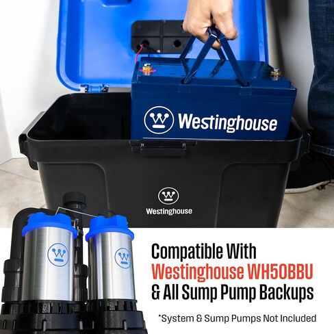 بطارية احتياطية لمضخة مستنقع Westinghouse - بطارية حمض الرصاص المختومة 12 فولت 75 أمبير في الساعة AGM خالية من الصيانة لأنظمة النسخ الاحتياطي لمضخة مستنقع الطابق السفلي in Kuwait