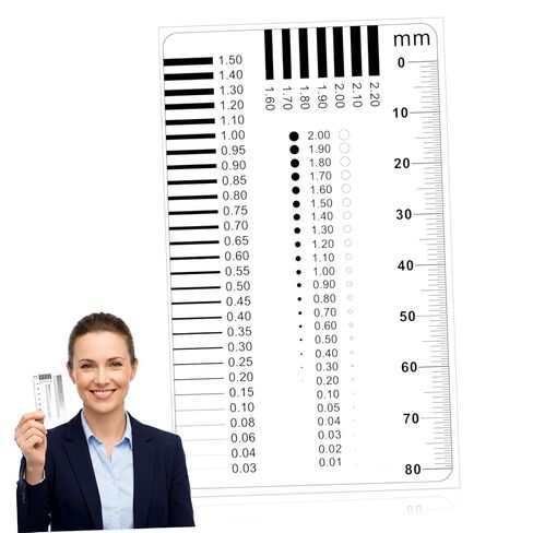 TEHAUX High Precision Scratch Gauge and Plastic Crack Width Ruler Double-Sided Laminated Surface Flaw Detection Tool for Defect Inspection and Measurement in Kuwait