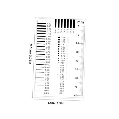 TEHAUX High Precision Scratch Gauge and Plastic Crack Width Ruler Double-Sided Laminated Surface Flaw Detection Tool for Defect Inspection and Measurement in Kuwait