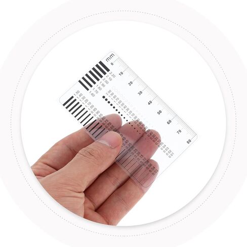 TEHAUX High Precision Scratch Gauge and Plastic Crack Width Ruler Double-Sided Laminated Surface Flaw Detection Tool for Defect Inspection and Measurement in Kuwait