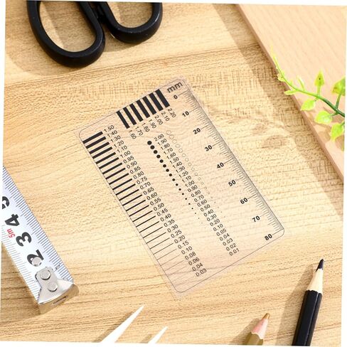 TEHAUX High Precision Scratch Gauge and Plastic Crack Width Ruler Double-Sided Laminated Surface Flaw Detection Tool for Defect Inspection and Measurement in Kuwait