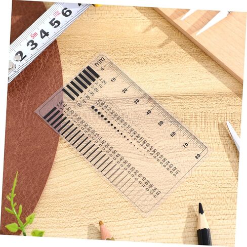 TEHAUX High Precision Scratch Gauge and Plastic Crack Width Ruler Double-Sided Laminated Surface Flaw Detection Tool for Defect Inspection and Measurement in Kuwait