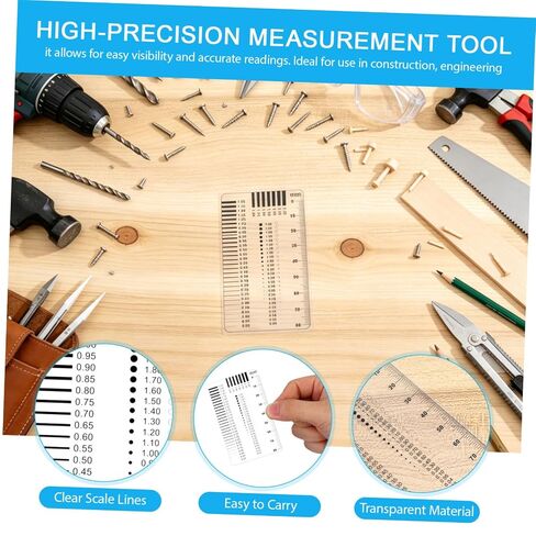 TEHAUX High Precision Scratch Gauge and Plastic Crack Width Ruler Double-Sided Laminated Surface Flaw Detection Tool for Defect Inspection and Measurement in Kuwait