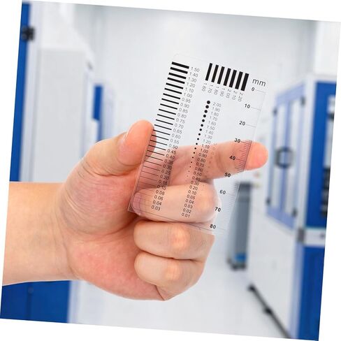 TEHAUX High Precision Scratch Gauge and Plastic Crack Width Ruler Double-Sided Laminated Surface Flaw Detection Tool for Defect Inspection and Measurement in Kuwait