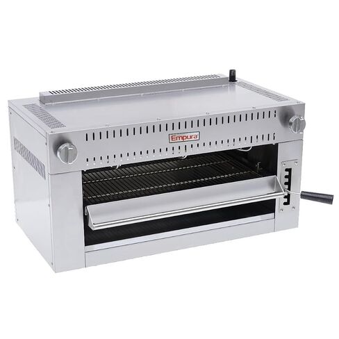 EMPURA 36" Heavy-Duty Natural Gas Salamander Broiler | Cheese Melter with Adjustable Spring-Balanced Lifting System (6) Infrared Burners | 36"W x 19"D x 19"H, Stainless Steel (Mounting Kit Included) in Kuwait