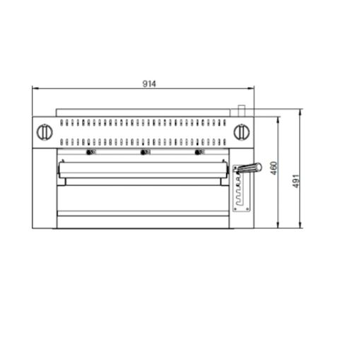 EMPURA 36" Heavy-Duty Natural Gas Salamander Broiler | Cheese Melter with Adjustable Spring-Balanced Lifting System (6) Infrared Burners | 36"W x 19"D x 19"H, Stainless Steel (Mounting Kit Included) in Kuwait