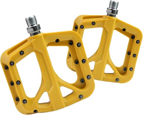 Bike Pedals 9/16" Universal Fit for MTB BMX Road Gravel Bikes, Anti-Slip Flat Pedals, Lightweight Nylon Body, 1DU+1 Bearing, Chromoly Steel Axle, 5 Colors in Saudi Arabia