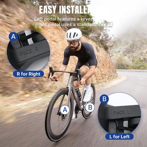 OUMURS 9/16" Road Bike Pedals, Sealed Bearings & Nylon Clipless Pedals with 2 Set 3-Bolt Cleats, Lightweight Bicycle Pedals Compatible with SPD SL System in Kuwait