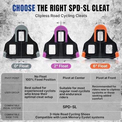 OUMURS 9/16" Road Bike Pedals, Sealed Bearings & Nylon Clipless Pedals with 2 Set 3-Bolt Cleats, Lightweight Bicycle Pedals Compatible with SPD SL System in Kuwait