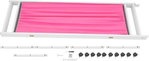 4-Panel Medical Privacy Screen 180x200 Cm Pink, Portable and Foldable Medical Room Divider, Hospital Ward Screen with Wheels, Clinic Patient Privacy Partition Screen in Kuwait