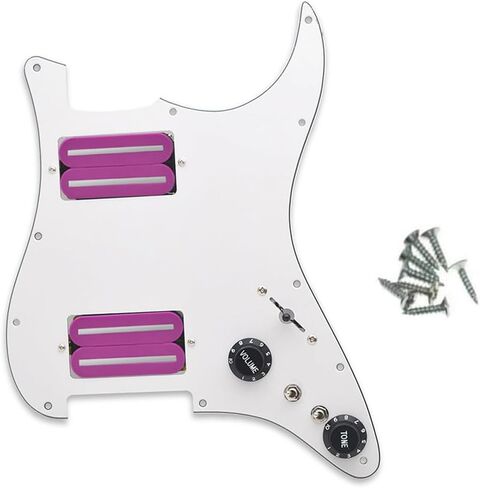 HH Prewired Strat Loaded Pickguard Black 3 Ply With Dual Rail Guitar Clear Bridge Pickup with 57mm Steel Pole for ST Electric Guitar Parts in Kuwait