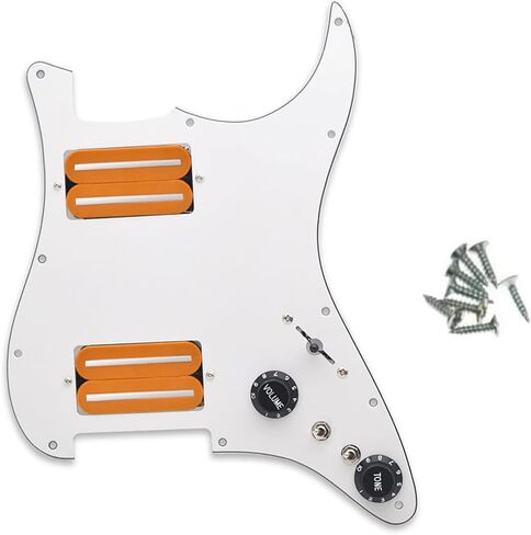 HH Prewired Strat Loaded Pickguard Black 3 Ply With Dual Rail Guitar Clear Bridge Pickup with 57mm Steel Pole for ST Electric Guitar Parts in Saudi Arabia