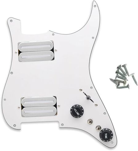 HH Prewired Strat Loaded Pickguard Black 3 Ply With Dual Rail Guitar Clear Bridge Pickup with 57mm Steel Pole for ST Electric Guitar Parts in Saudi Arabia