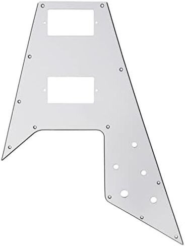 White Flying V Guitar Pickguard Scratch Plate – Replacement Pickguard for Flying V Style Electric Guitars, Protective Guitar Scratch Plate in Kuwait