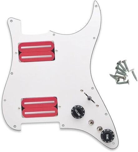 HH Prewired Strat Loaded Pickguard Black 3 Ply With Dual Rail Guitar Clear Bridge Pickup with 57mm Steel Pole for ST Electric Guitar Parts in Saudi Arabia