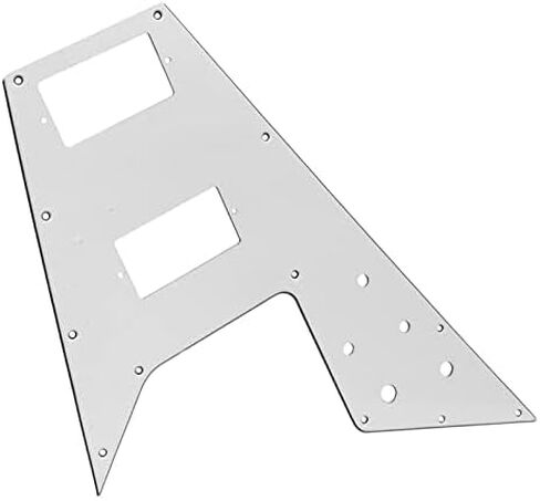 White Flying V Guitar Pickguard Scratch Plate – Replacement Pickguard for Flying V Style Electric Guitars, Protective Guitar Scratch Plate in Kuwait