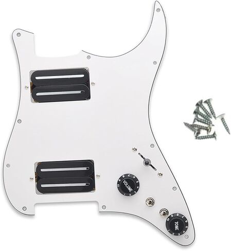 HH Prewired Strat Loaded Pickguard Black 3 Ply With Dual Rail Guitar Clear Bridge Pickup with 57mm Steel Pole for ST Electric Guitar Parts in Saudi Arabia