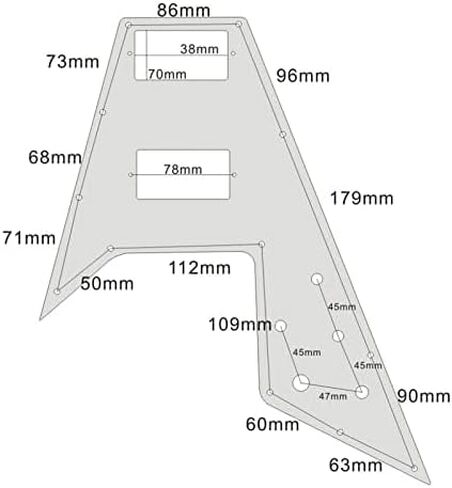White Flying V Guitar Pickguard Scratch Plate – Replacement Pickguard for Flying V Style Electric Guitars, Protective Guitar Scratch Plate in Kuwait