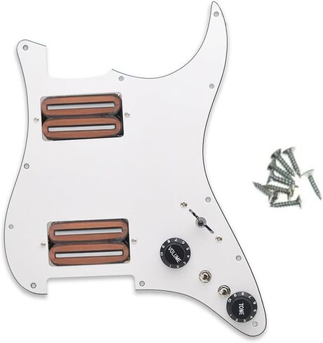 HH Prewired Strat Loaded Pickguard Black 3 Ply With Dual Rail Guitar Clear Bridge Pickup with 57mm Steel Pole for ST Electric Guitar Parts in Saudi Arabia