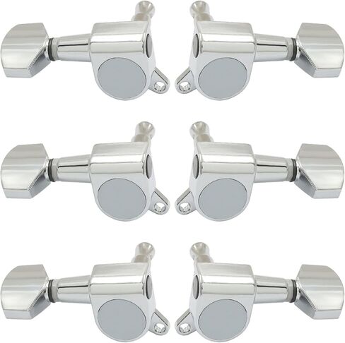 Bonsicoky Guitar Tuner Pegs, 6 Pieces 3L3R Sealed Machine Heads, Silver Metal Tuning Pegs for Acoustic and Electric Guitars, Replacement Tuners in Kuwait