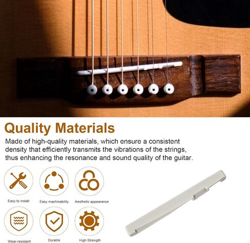 Acoustic Guitar Bridge Saddle Replacement for Graphtech PQ-9272-C0 TUSQ, Saddle for Acoustic Guitar, Classical Guitar Parts Fit for Classical/Electric Guitar with 72mm Bridge Slot, 6 String in Kuwait