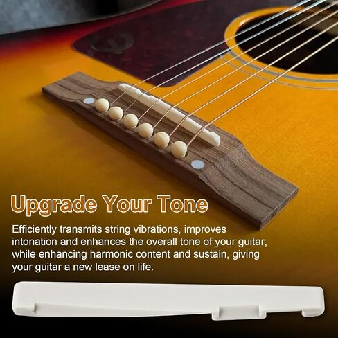 Acoustic Guitar Bridge Saddle Replacement for Graphtech PQ-9272-C0 TUSQ, Saddle for Acoustic Guitar, Classical Guitar Parts Fit for Classical/Electric Guitar with 72mm Bridge Slot, 6 String in Kuwait