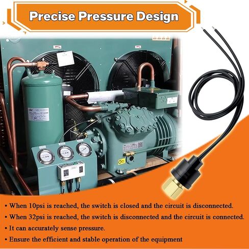 Low Pressure Switch Fit for Most HVAC Freezer Cold Storage Systems Replace for SLP1032 Open 10 PSI Close 32 PSI in Kuwait