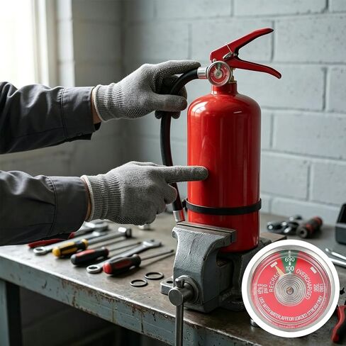 4 قطع 100 رطل لكل بوصة مربعة من طفايات حريق المياه قياس الضغط لاستبدال طفاية حريق المياه جسم من الفولاذ المقاوم للصدأ قرص واضح 1/8 بوصة NPT خيط متوافق مع Amerex، Ansul، Badger in Kuwait