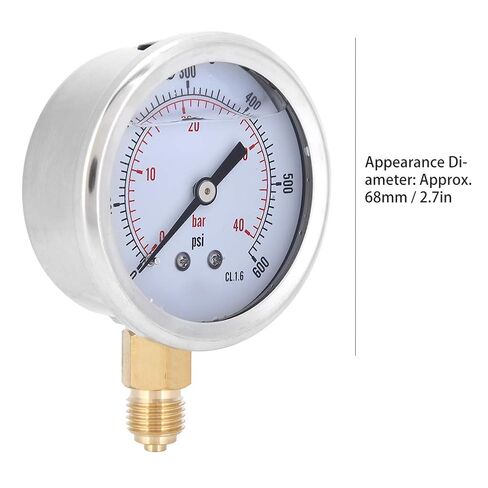 Oil Filled Radial Pressure TS-PGG604 for Industrial Hydraulic and Vacuum Systems 0-40bar 0-600psi 1/4BSP Thread in Kuwait