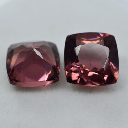 زوج معتمد من الياقوت الطبيعي Padparadscha 18.12 قيراط مربع الشكل من الأحجار الكريمة in Kuwait