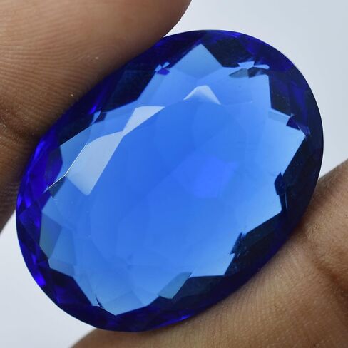 Blue Tanzanite Lab-Created 88.25 Ct Loose Gemstone Huge Size CERTIFIED OVAL Cut in Kuwait
