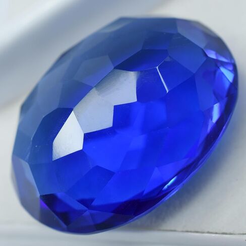 Blue Tanzanite Lab-Created 88.25 Ct Loose Gemstone Huge Size CERTIFIED OVAL Cut in Kuwait