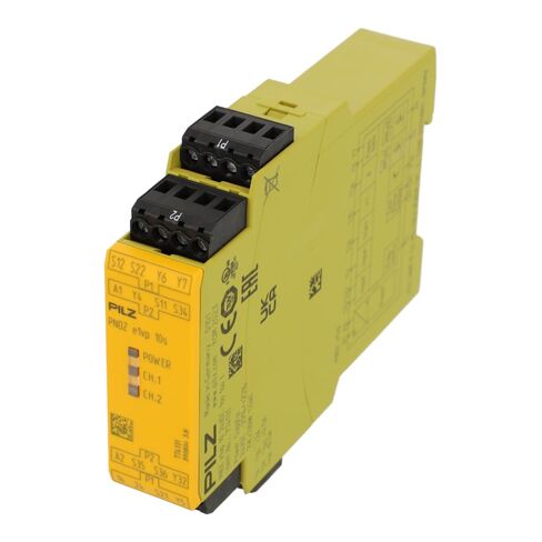 بنوز/E1VP/10S/ 24VDC | بنوز E1VP 10/24VDC 1SO 1SO T | 774131 | مرحل أمان PILZ، 24VDC، 2 مخرج أمان + 1 مخرج AUX، محطات توصيل، مراقبة التوقف الإلكتروني in Kuwait