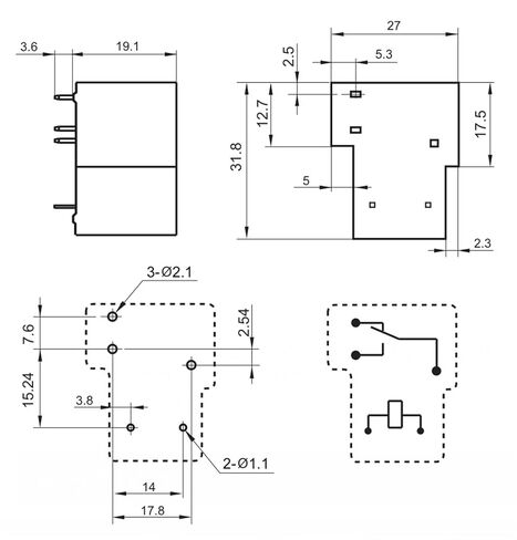 هاشمي NB90E-12S-S-C5 (T90-1C-5P-12V-30A) تتابع 5 دبابيس 1 قطعة in Kuwait