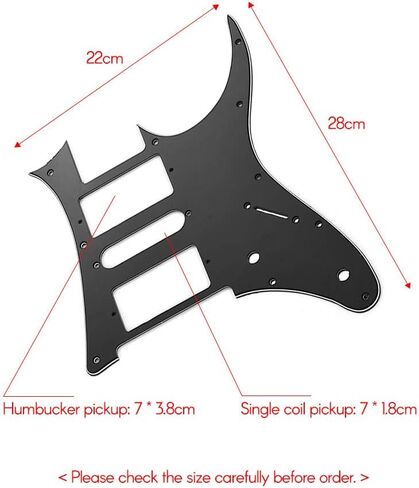 جيتار كهربائي HXBER HSH Pickguard من مادة PVC لحماية الخدش لاستبدال جيتار Ibanez g250 باللون الأسود 1 طبقة in Kuwait