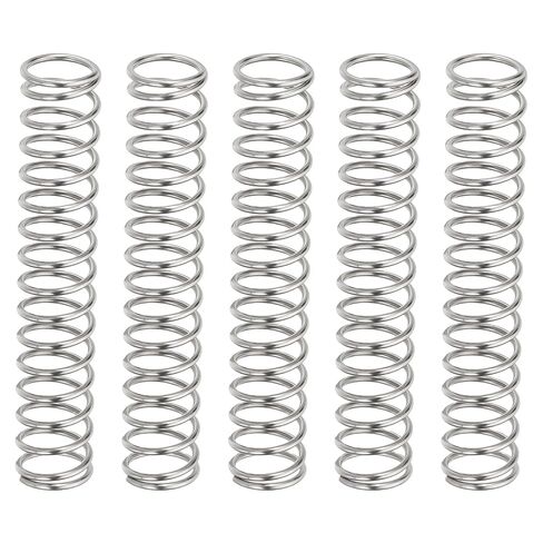 uxcell 5Pcs Compression Springs, 0.8mm Wire Diameter x 8mm OD x 45mm Length 304 Stainless Steel Extension Spring Ballpoint Pen Pressure Springs for Shop Home Repairs, Silver in Kuwait