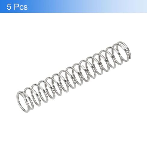 uxcell 5Pcs Compression Springs, 0.8mm Wire Diameter x 8mm OD x 45mm Length 304 Stainless Steel Extension Spring Ballpoint Pen Pressure Springs for Shop Home Repairs, Silver in Kuwait
