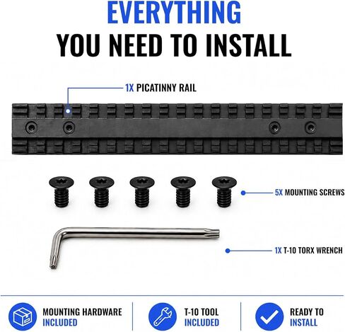 Gotical Savage 110 سكة Picatinny طويلة الحركة، 7.5 بوصة 18 فتحة قاعدة تثبيت نطاق خلفي مسطح، 0 MOA ألومنيوم ويفر/سكة Picatinny، أسود غير لامع بأكسيد، يتضمن 5 #6-48 × 1/4 بوصة ومفتاح ربط سداسي in Kuwait