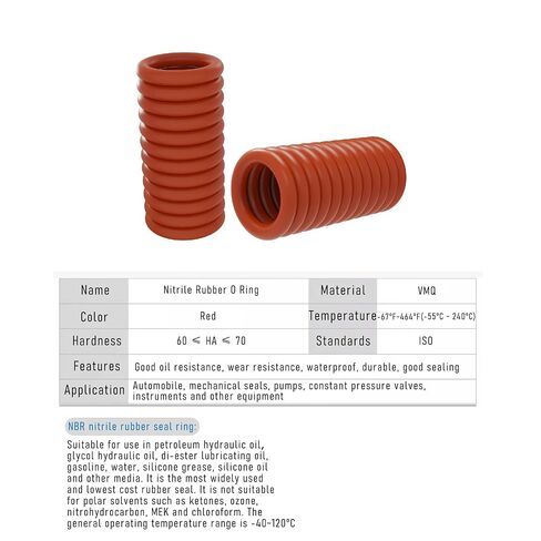 100PCS Silicone O Ring, 9mm OD 6mm ID 1.5mm Width VMQ Seal Gasket O-Rings for Wide Variety of Sealing Applications, Red in Kuwait