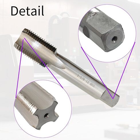 1-1/8"-12 صنبور، اليد اليمنى، مؤسسة الأمم المتحدة، فلوت مستقيم، 4 فلوت، درجة دقة 2B، فولاذ عالي السرعة، صنبور آلي in Kuwait